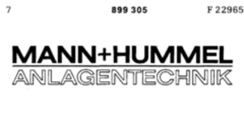 MANN+HUMMEL ANLAGENTECHNIK Logo (DPMA, 21.10.1971)