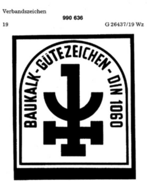 BAUKALK-GÜTEZEICHEN-DIN 1060 Logo (DPMA, 22.12.1978)