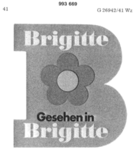 Brigitte Gesehen in Brigitte Logo (DPMA, 04/02/1979)