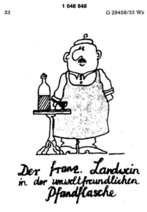 Der franz. Landwein in der umweltfreundlichen Pfandflasche Logo (DPMA, 20.03.1982)