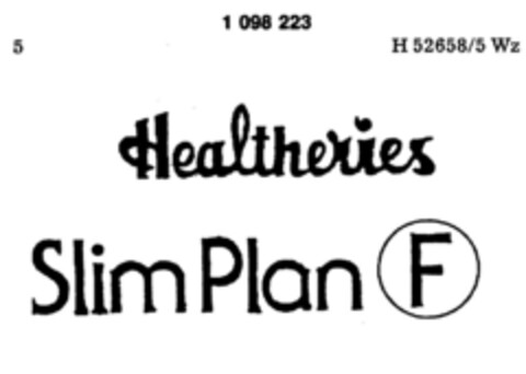 Healtheries Slim Plan F Logo (DPMA, 17.04.1984)