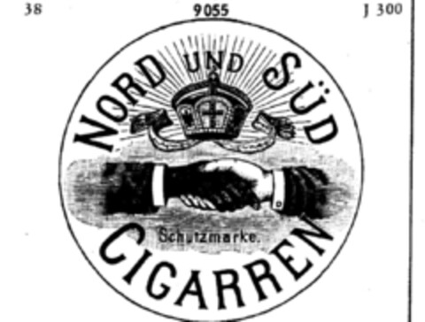 NORD UND SÜD CIGARREN Schutzmarke. Logo (DPMA, 28.05.1895)