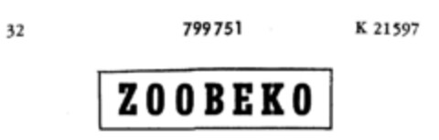 ZOOBEKO Logo (DPMA, 16.10.1963)