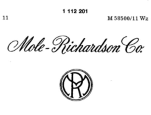 Mole-Richardson Co. Logo (DPMA, 05/07/1986)