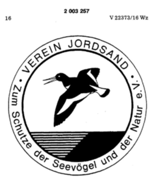 VEREIN JORDSAND Zum Schutze der Seevögel und der Natur e.V. Logo (DPMA, 15.10.1990)