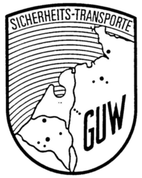 GUW SICHERHEITS-TRANSPORTE Logo (DPMA, 01.10.1990)