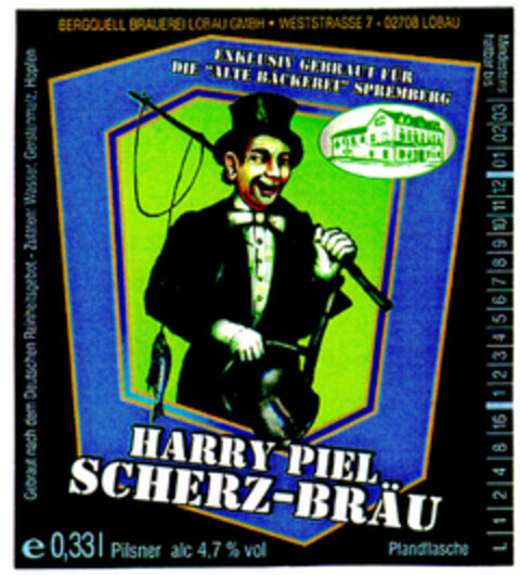 HARRY PIEL.. SCHERZ-BRÄU Logo (DPMA, 18.12.2001)