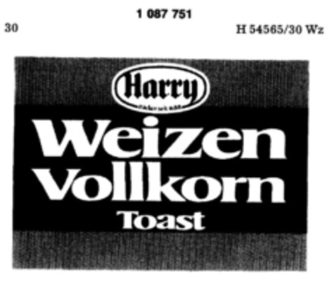 Harry Weizen Vollkorn Toast Logo (DPMA, 27.06.1985)