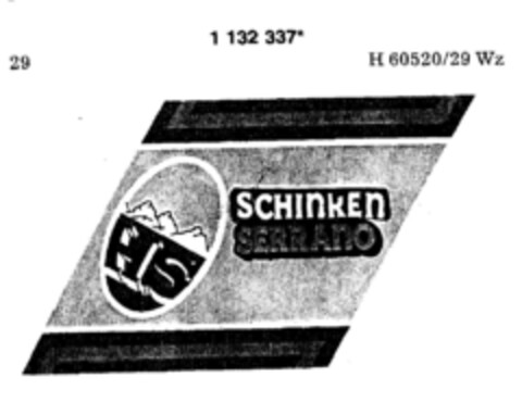 SCHINKEN SERRANO Logo (DPMA, 11/09/1988)