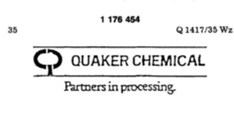 QUAKER CHEMICAL Partners in processing. Logo (DPMA, 02/22/1990)