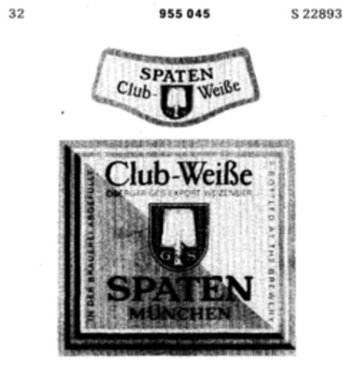 Club-Weiße SPATEN Logo (DPMA, 28.11.1969)