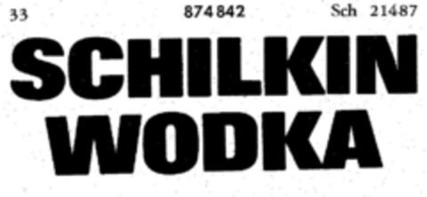 SCHILKIN WODKA Logo (DPMA, 06/09/1969)