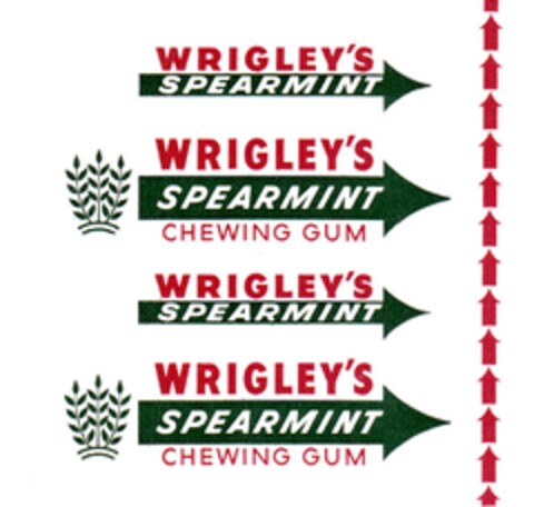 WRIGLEY`S SPEARMINT CHEWING GUM Logo (DPMA, 28.12.1962)