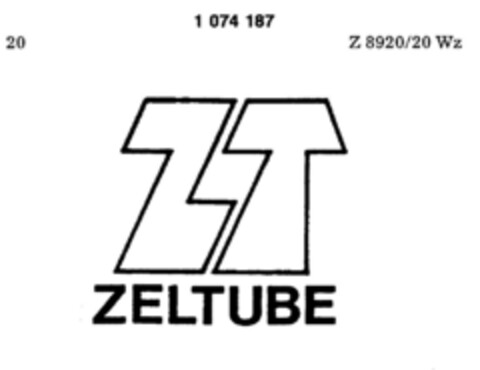 ZT ZELTUBE Logo (DPMA, 17.07.1984)