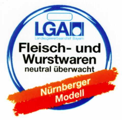 LGA Fleisch- und Wurstwaren neutral überwacht Nürnberger Modell Logo (DPMA, 05/25/2001)