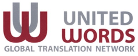 UW UNITED WORDS GLOBAL TRANSLATION NETWORK Logo (DPMA, 10/14/2015)