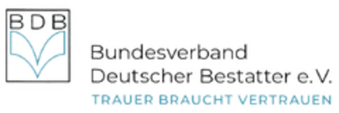 BDB Bundesverband Deutscher Bestatter e.V. TRAUER BRAUCHT VERTRAUEN Logo (DPMA, 01/09/2020)