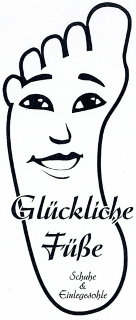 Glückliche Füße Schuhe & Einlegesohle Logo (DPMA, 31.03.2004)