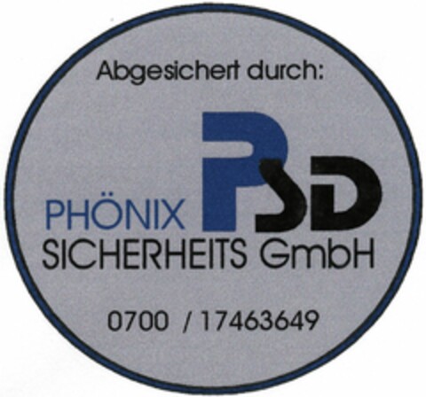 Abgesichert durch: PHÖNIX SICHERHEITS GmbH Logo (DPMA, 06/14/2005)