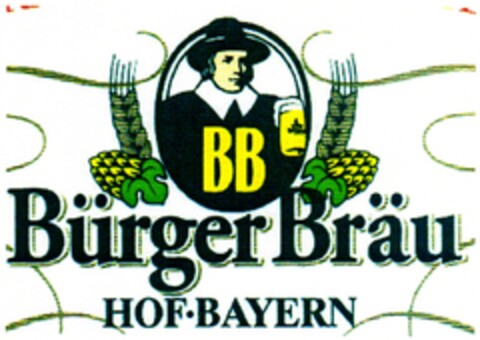 BB BürgerBräu HOF BAYERN Logo (DPMA, 08/22/2007)