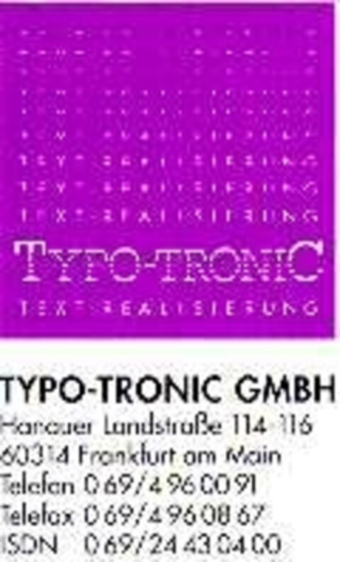 TYPO-TRONIC Logo (DPMA, 22.04.1994)