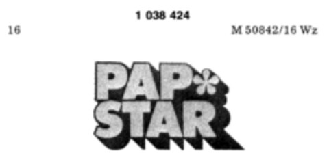 PAP STAR Logo (DPMA, 01/26/1982)