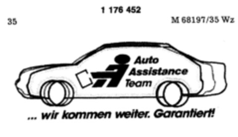 A Auto Assistance Team ... wir kommen weiter. Garantiert! Logo (DPMA, 13.09.1990)