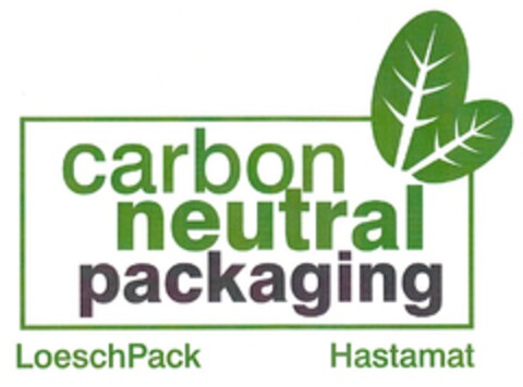 carbon neutral packaging LoeschPack Hastamat Logo (DPMA, 21.06.2011)