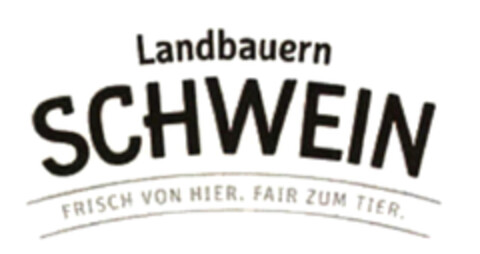 Landbauern SCHWEIN FRISCH VON HIER. FAIR ZUM TIER. Logo (DPMA, 16.01.2020)