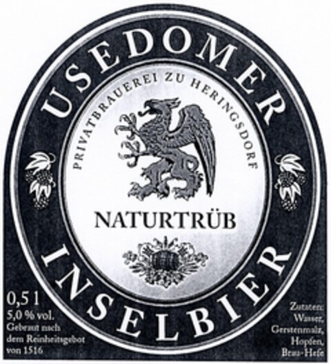 USEDOMER INSELBIER Logo (DPMA, 03/08/2004)