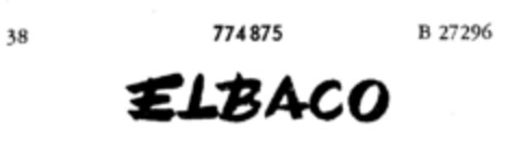 ELBACO Logo (DPMA, 09.07.1962)