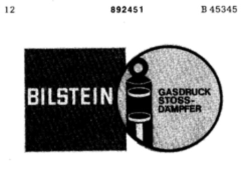 BILSTEIN GASDRUCK STOSSDÄMPFER Logo (DPMA, 25.11.1970)