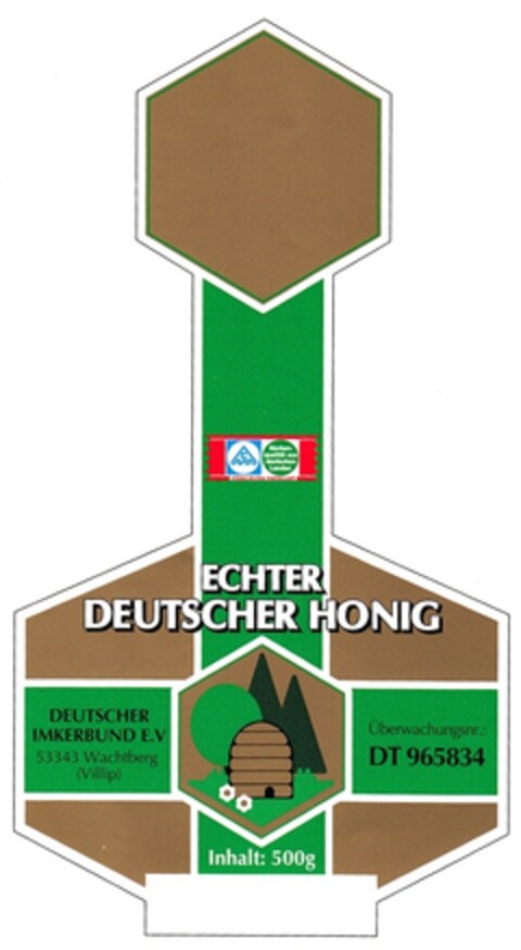 DEUTSCHER IMKERBUND E.V  ECHTER DEUTSCHER HONIG Logo (DPMA, 07/29/1993)