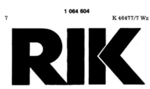 RIK Logo (DPMA, 13.12.1983)