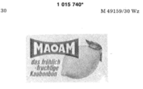 MAOAM das fröhlich-fruchtige Kaubonbon Logo (DPMA, 12/31/1980)