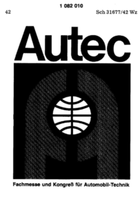 Autec Fachmesse und Kongreß für Automobil-Technik Logo (DPMA, 11.03.1985)