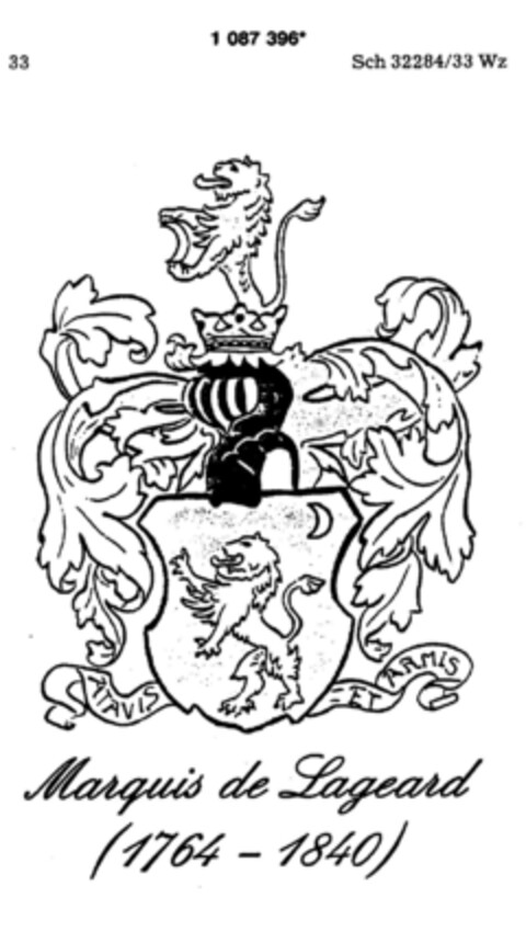 Marquis de Lageard (1764-1840) Logo (DPMA, 22.11.1985)