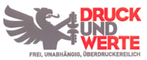 DRUCK UND WERTE FREI, UNABHÄNGIG, ÜBERDRUCKEREILICH Logo (DPMA, 28.05.2008)