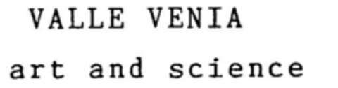 VALLE VENIA art and science Logo (DPMA, 30.12.1997)