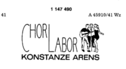 CHOR LABOR KONSTANZE ARENS Logo (DPMA, 18.02.1989)