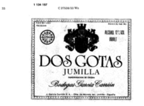 DOS GOTAS JUMILLA Logo (DPMA, 09.04.1988)