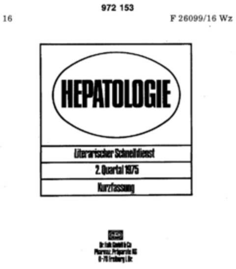 HEPATOLOGIE Logo (DPMA, 27.08.1975)