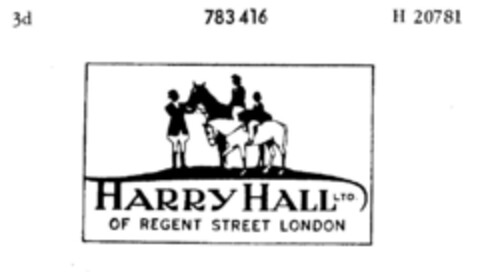 HARRY HALL LTD. OF REGENT STREET LONDON Logo (DPMA, 23.12.1961)