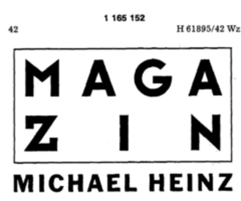 MAGAZIN MICHAEL HEINZ Logo (DPMA, 29.06.1989)