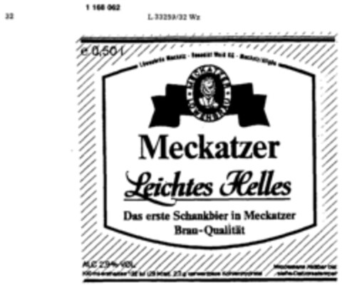 Meckatzer Leichtes Helles Das erste Schankbier in Meckatzer Brau-Qualität Logo (DPMA, 22.02.1990)