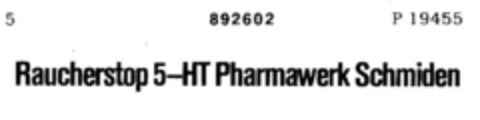Raucherstop 5-HT Pharmawerk Schmiden Logo (DPMA, 09.01.1971)