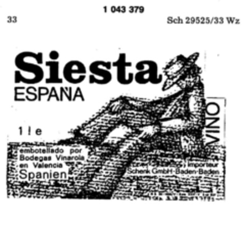 Siesta ESPANA VINO Logo (DPMA, 02/03/1982)