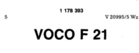 VOCO F 21 Logo (DPMA, 26.09.1988)