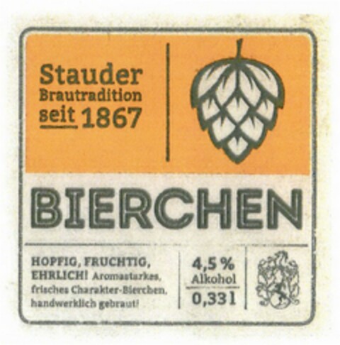 BIERCHEN Stauder Brautradition seit 1867 Logo (DPMA, 25.04.2018)