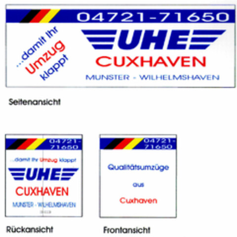 ..damit Ihr Umzug klappt UHE CUXHAVEN Logo (DPMA, 03/05/1999)